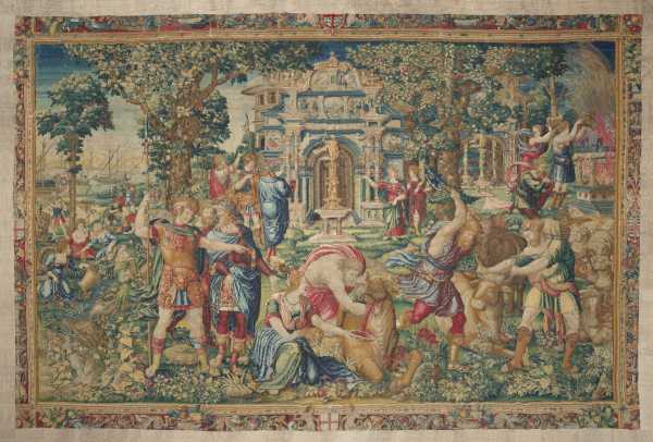 <p> Aeneas consults the Cumaean Sibyl, Tapestry from a Suite with the Deeds of Aeneas </p> 
<p> © LIECHTENSTEIN. The Princely Collections, Vaduz – Vienna  </p>